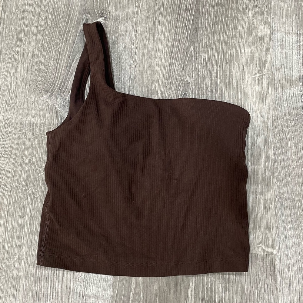 Ribbed Nulu Asymmetrical Yoga Tank